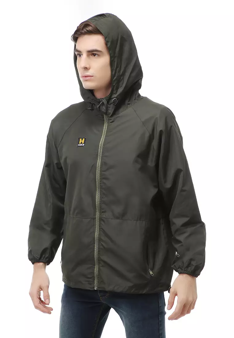 Clover Outerwear Jacket Hoodie Pria Jaket Olahraga Material Parasut ORIGINAL - Army