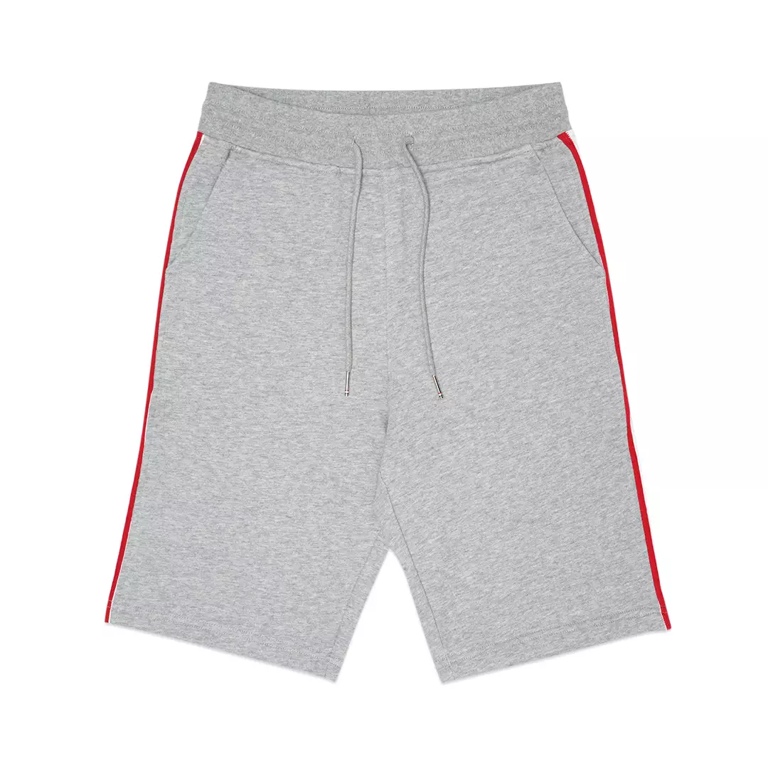 Tricolor Side Stripes Shorts Grey