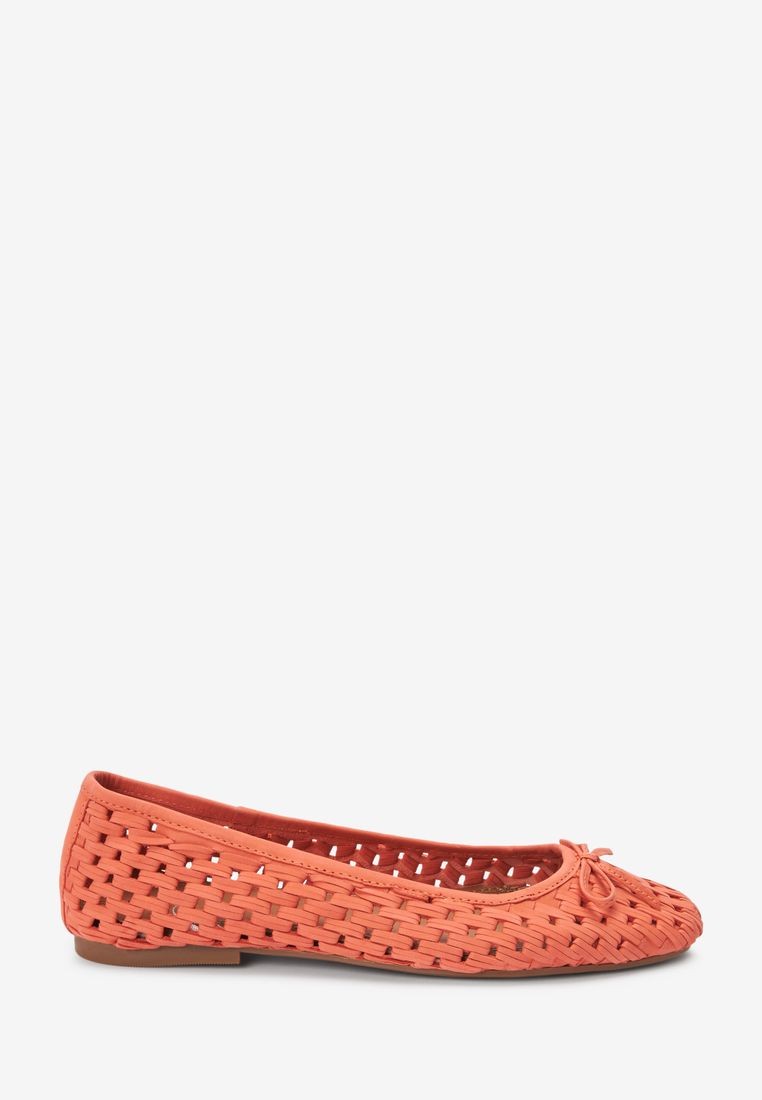 Forever Comfort® Leather Weave Ballerina Shoes