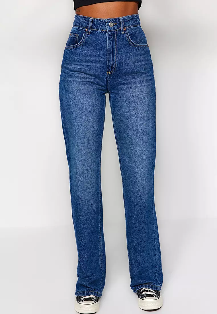 Buy Trendyol High Waist Wide Leg Jeans 2024 Online | ZALORA Philippines
