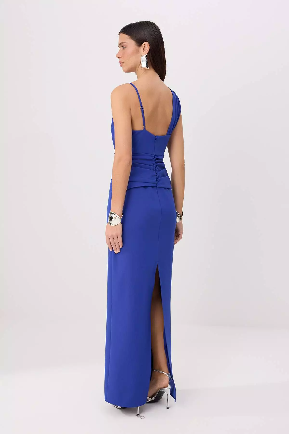 Trendyol Saks Asymmetric Collar Finike Maxi Evening & Graduation Dress Tprss26Ae00157 2026 | Buy Trendyol Online