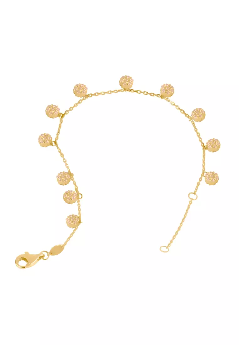 Flower Station Bracelet 14k Gold