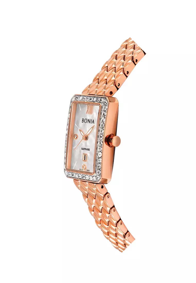 Bonia Jam Tangan Wanita - Rosegold Silver  - Stainless Steel - B10811-2553S