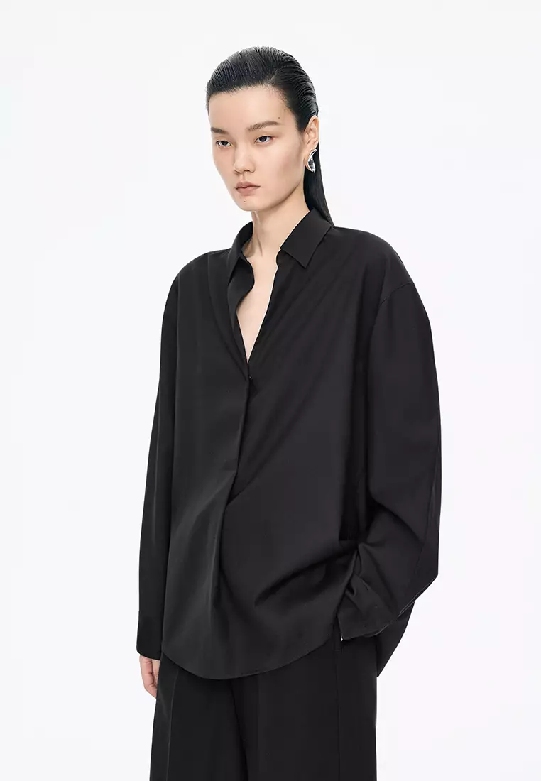 全羊毛宽松长袖TOP