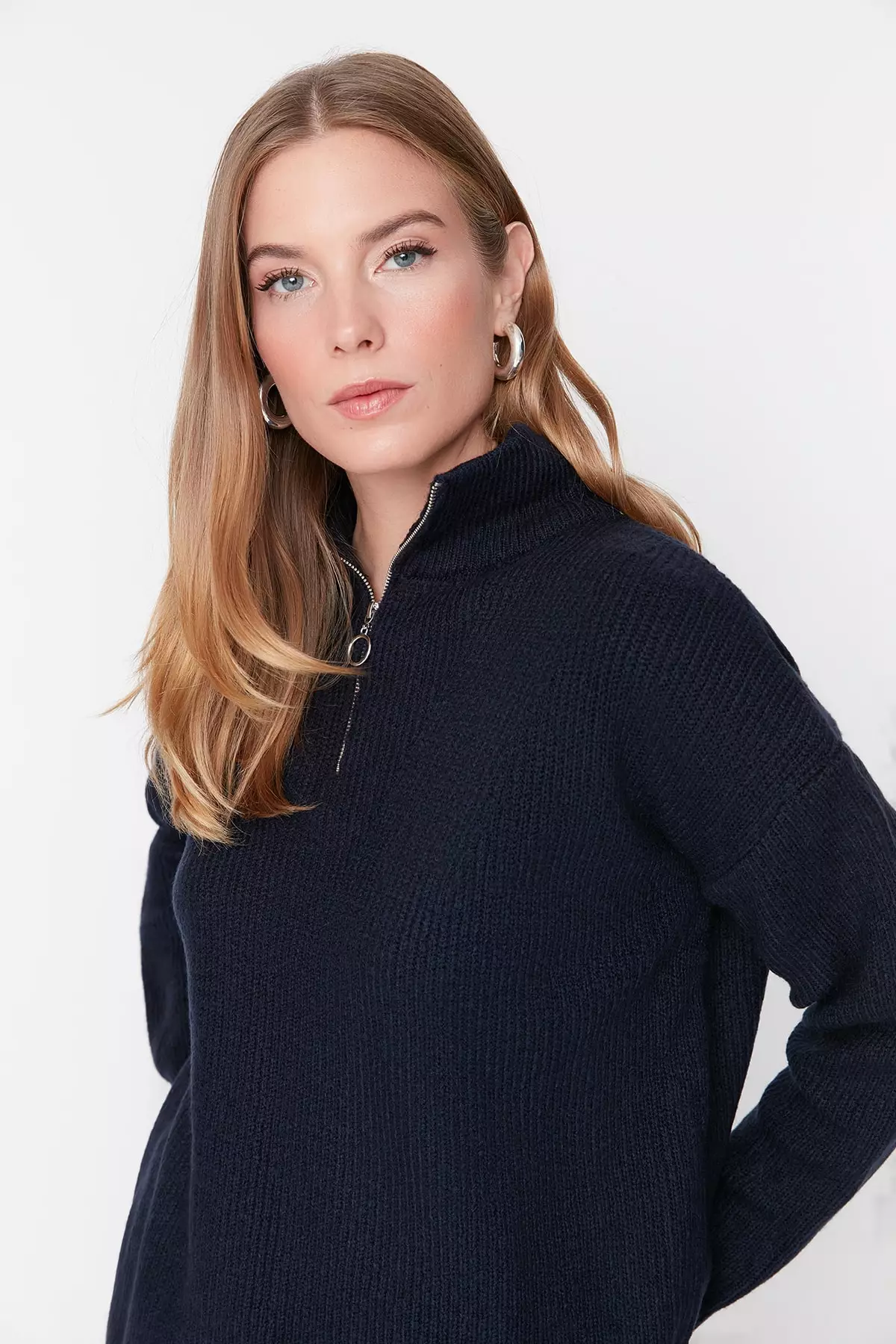 Zip-up Knitwear Sweater