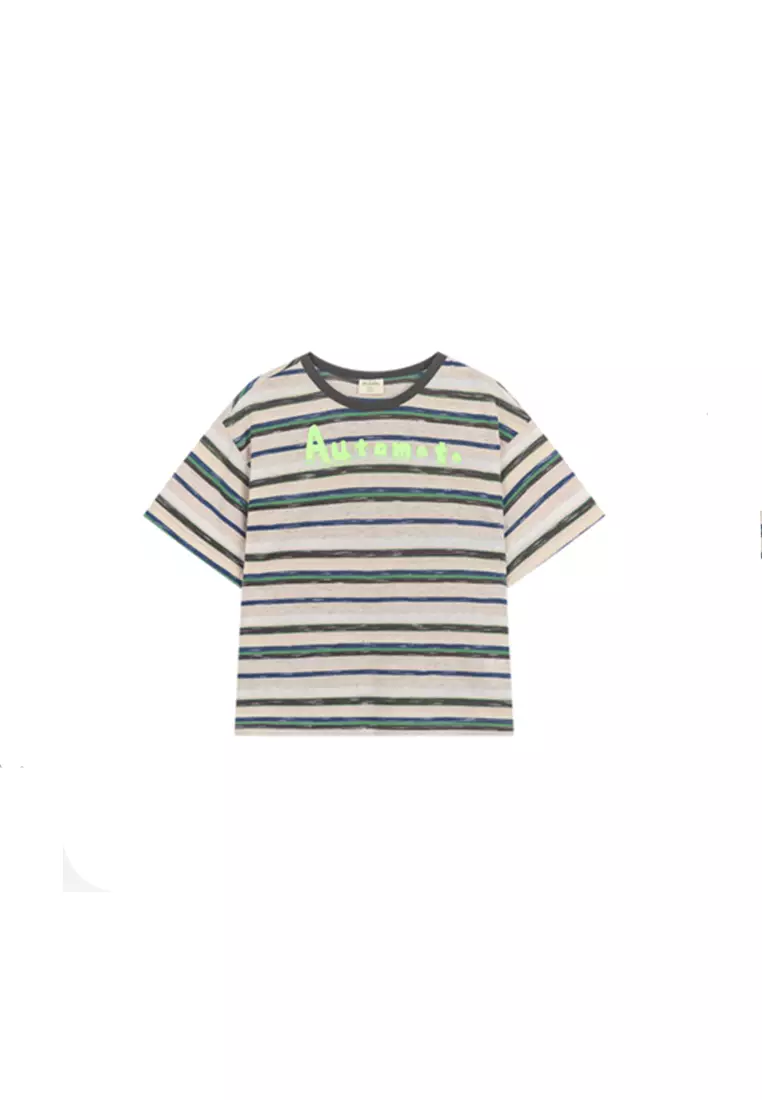 Graphic Printed Striped T-Shirt