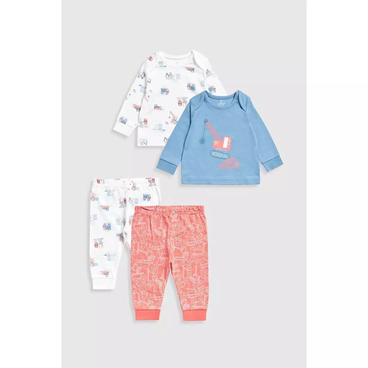 Mothercare Vehicles Baby Pyjamas - 2 Pack - Piyama Bayi Laki-laki (Biru)