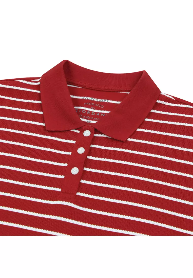 Women's Loose Short Sleeve Stripe Polo 05316373