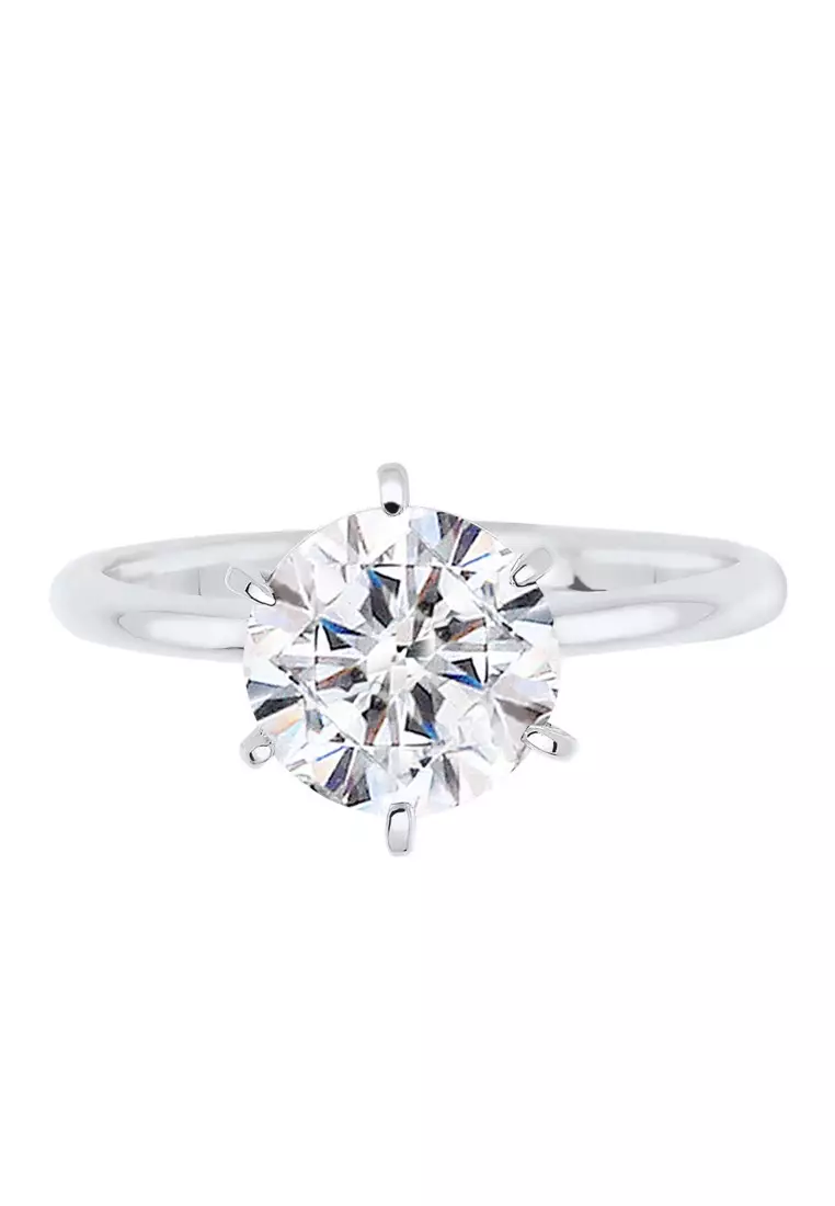 Cincin Perhiasan Perak 925 Wanita Engagement Crystal