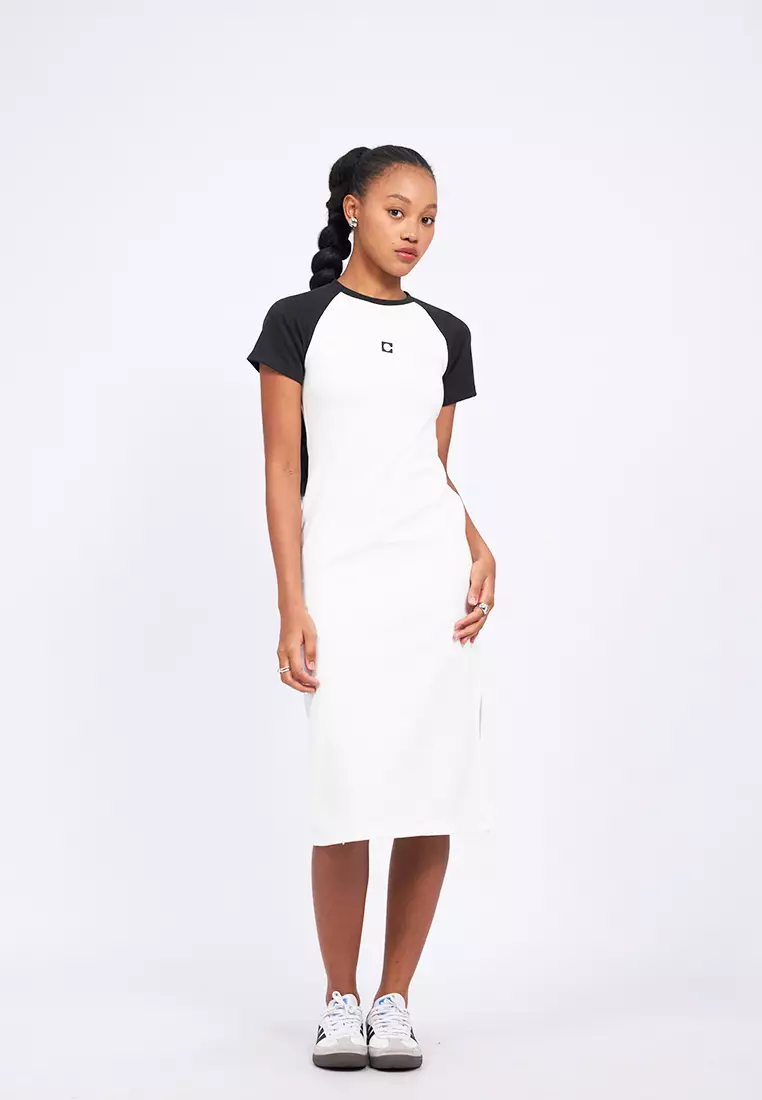 Raglan Short Sleeve Midi Dress