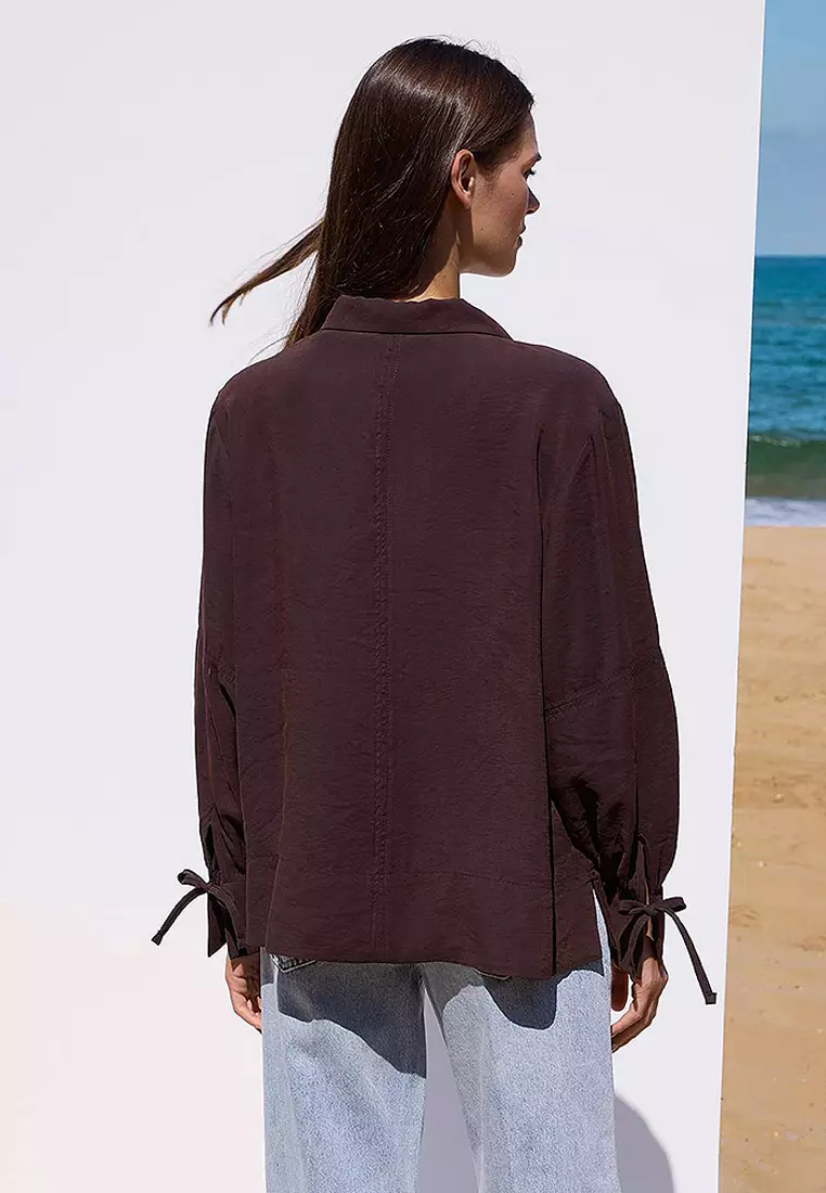 Tie Detail Oversize Shirt