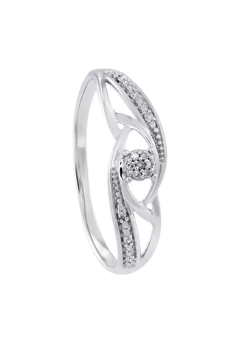 HABIB Intertwine Round Diamond Ring in 375/9K White Gold 25680(WG)