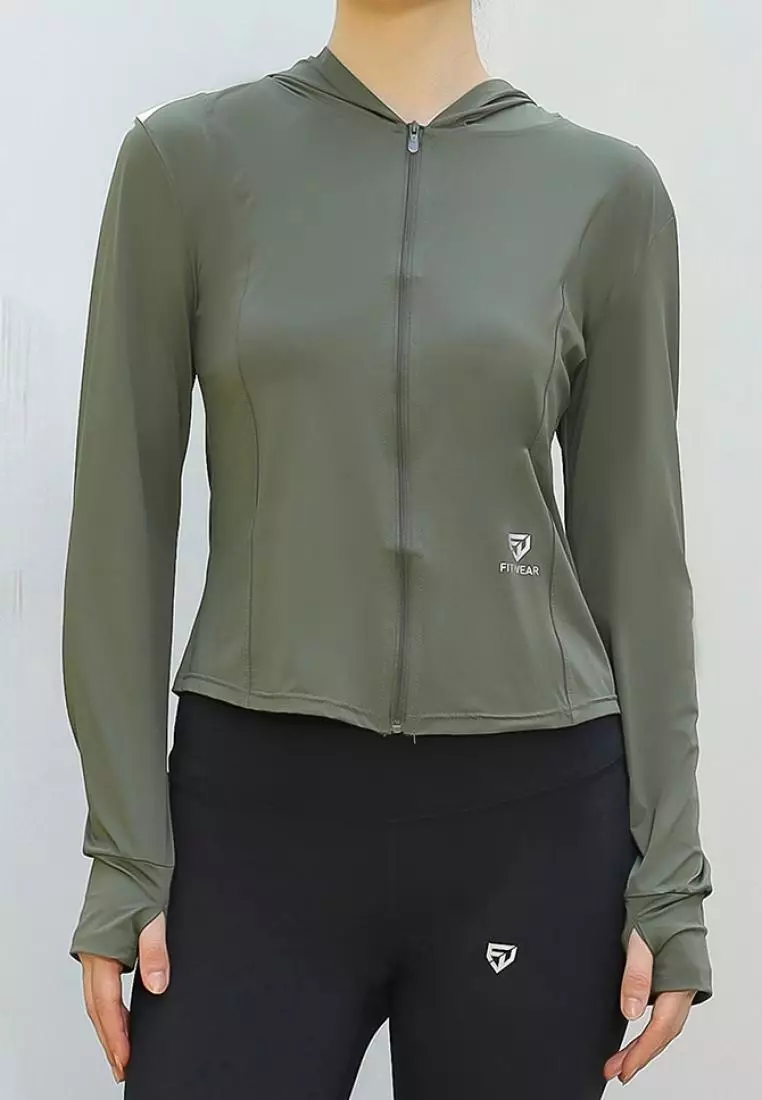 Fitwear - Jaket Olahraga Wanita DRYFIT NATASHA SLIMFIT ANTI UV - ARMY