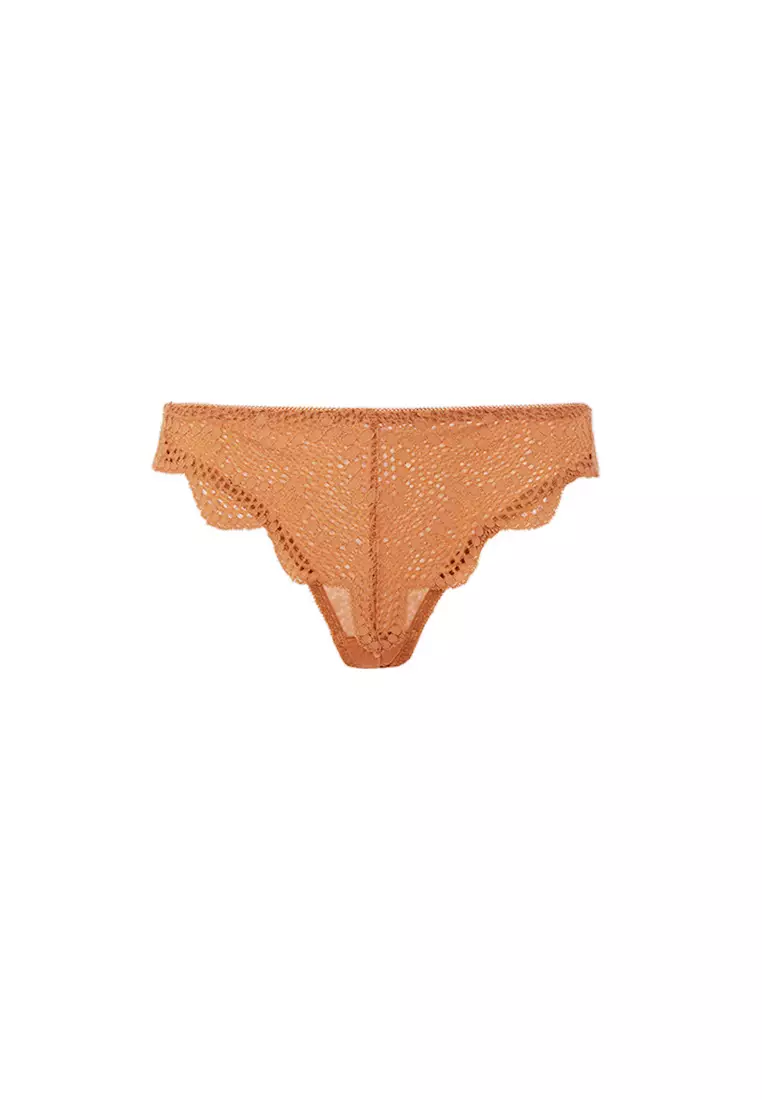 Topshop mesh lingerie set in peach