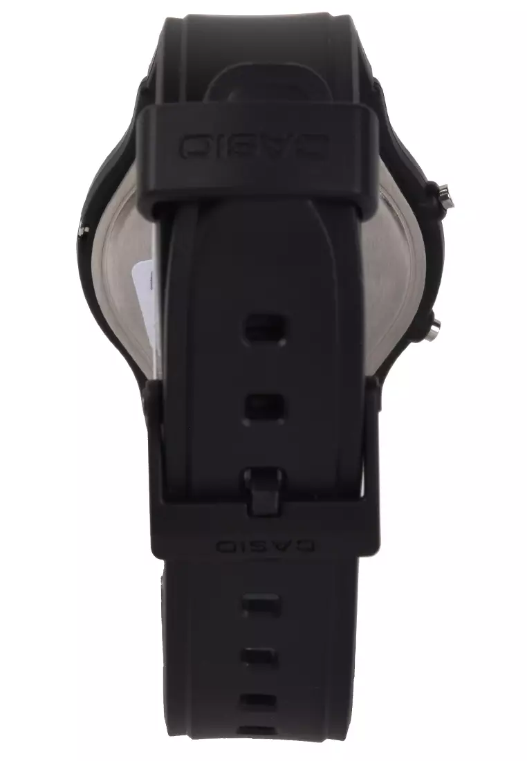 Jam Tangan Pria - Black Silver - Resin Strap - AW-49HE-7AVDF