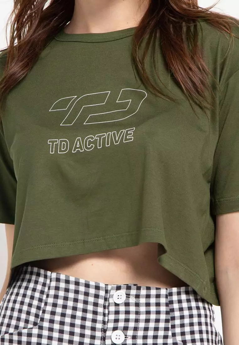 Td Active LS017 Sport CL Crop Top Loose  Dateng