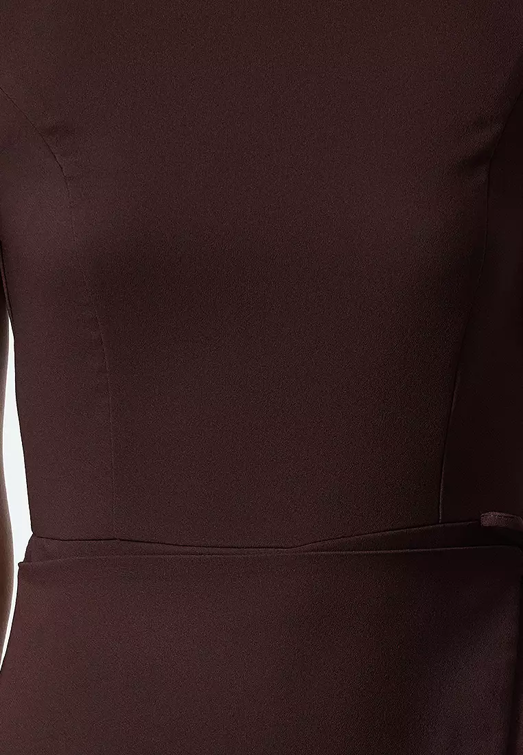 Brown Binding Detailed Mini Woven Shorts Skirt Jumpsuit