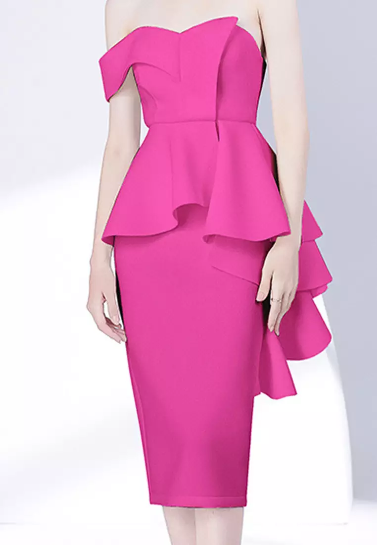 Buy Sunnydaysweety New Shoulder Off Shoulder Bra Wrap Hip Sexy Dress  CA092629RD 2024 Online