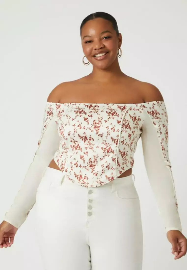 Forever 21 plus size off best sale the shoulder top