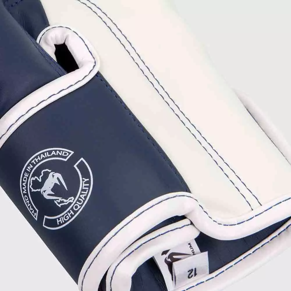 Sarung tinju boxing glove Venum Elite Boxing Gloves White/Navy Blue 12oz