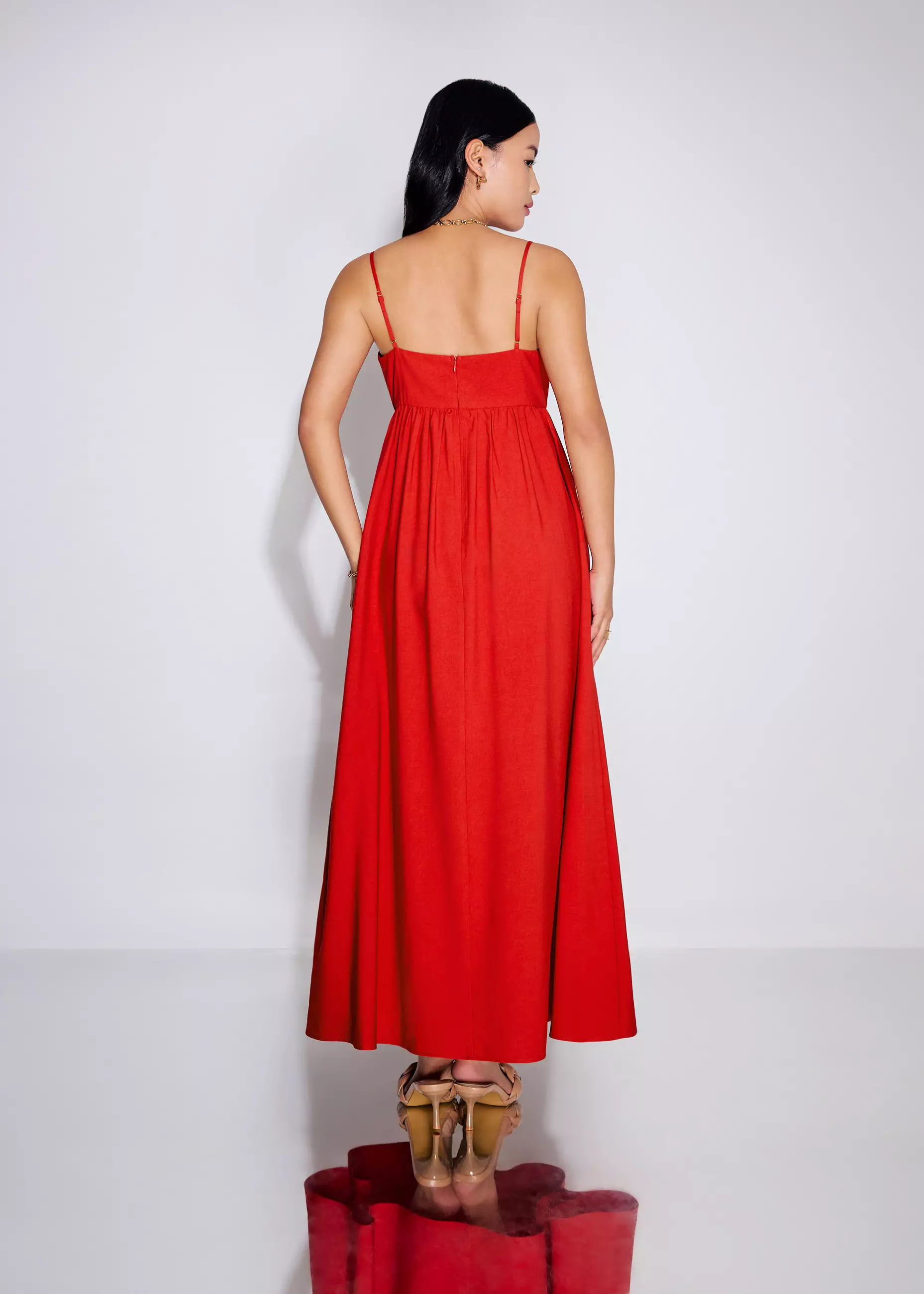 Dress Wanita - Camisole Fit & Flare Maxi Dress