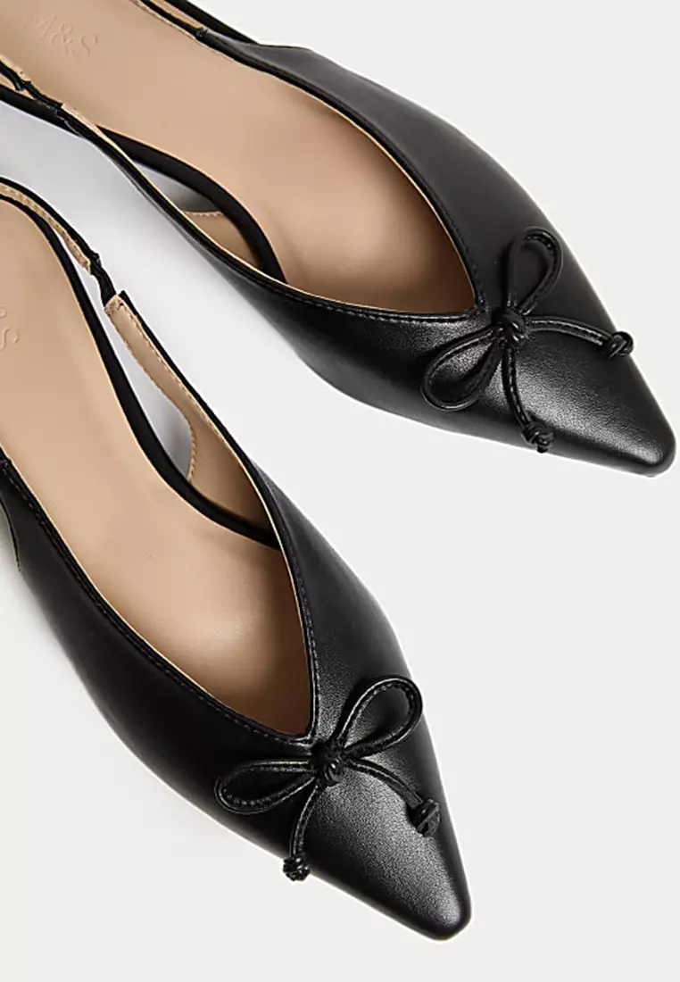 Bow Wedge Slingback Shoes