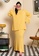Lubna yellow Cotton Knit Plus Size Kuntum Set 45ED7AA25A76FEGS_1