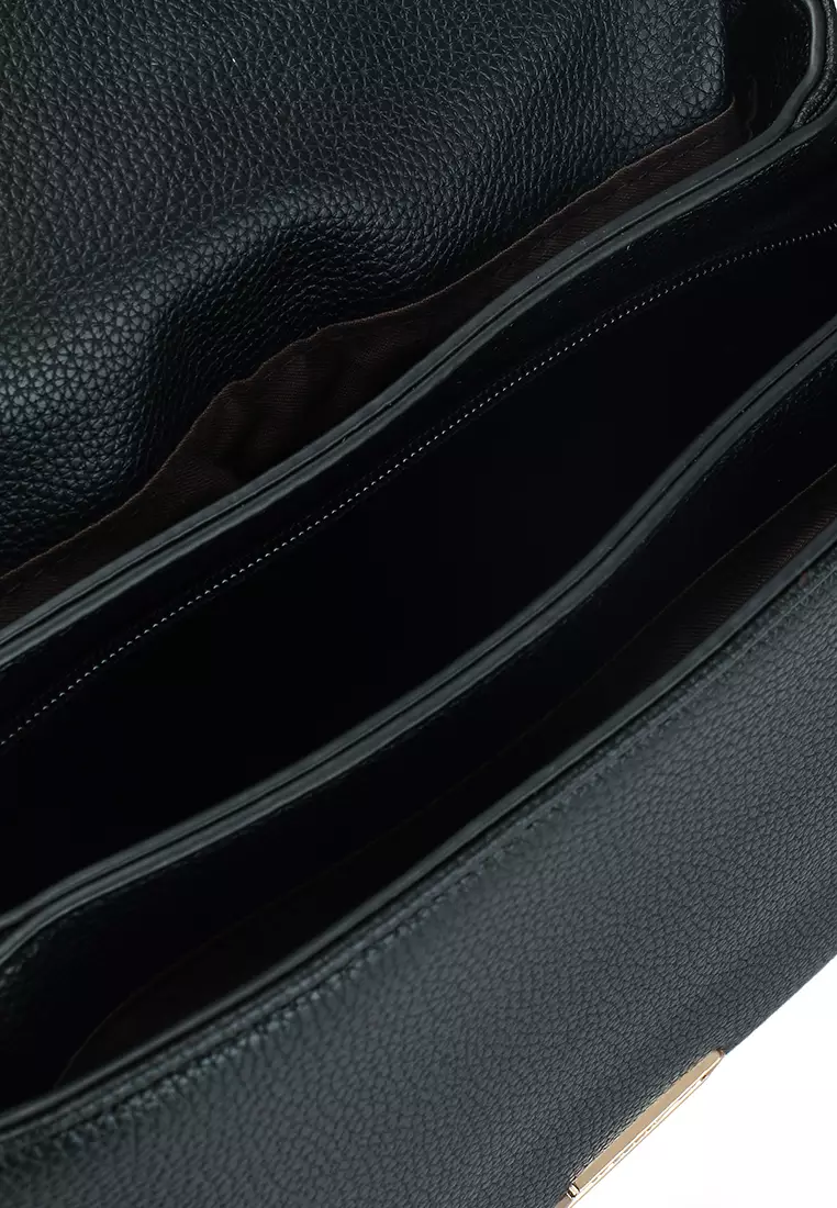 Pebbled Flap Over Convertible Top Handle Bag