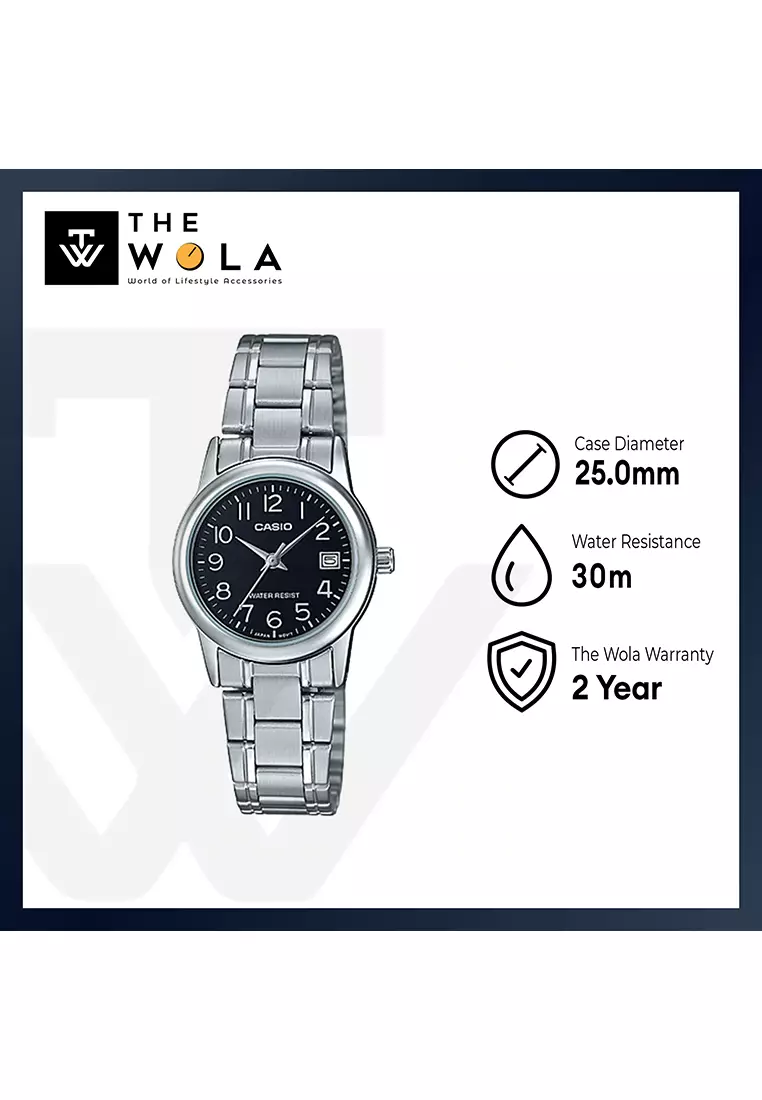 Women's Analog Watch LTP-V002D-1B Silver Stainless Steel Watch