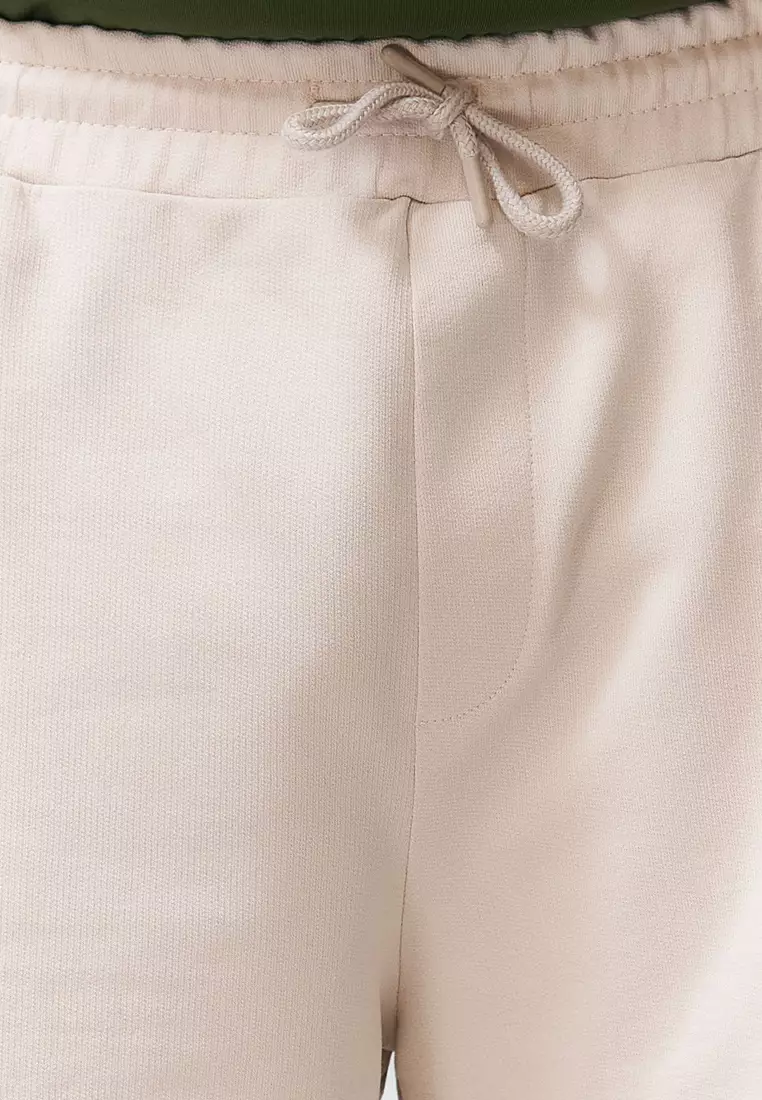 Large Size Stone Regular Cut Comfortable 100% Cotton Basic Shorts TMNSS24AP00001