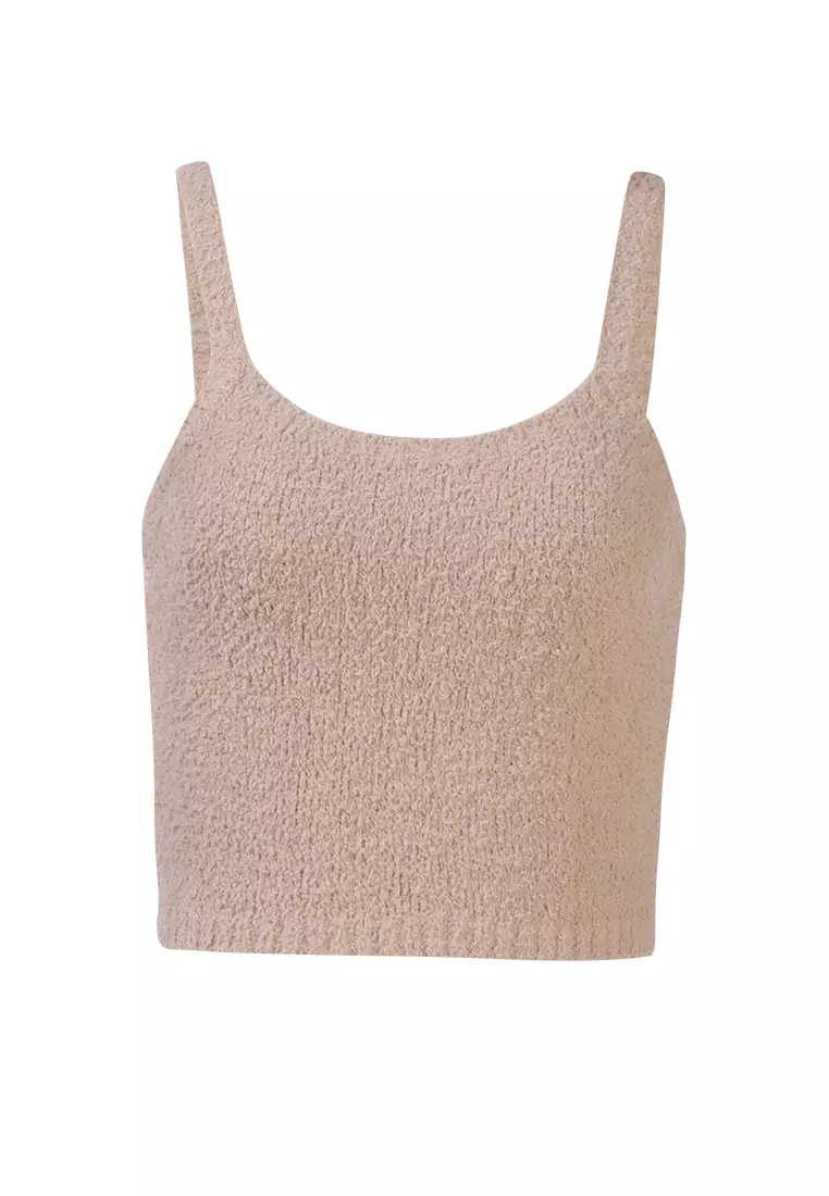 Top Spaghetti rajutan di Mocha