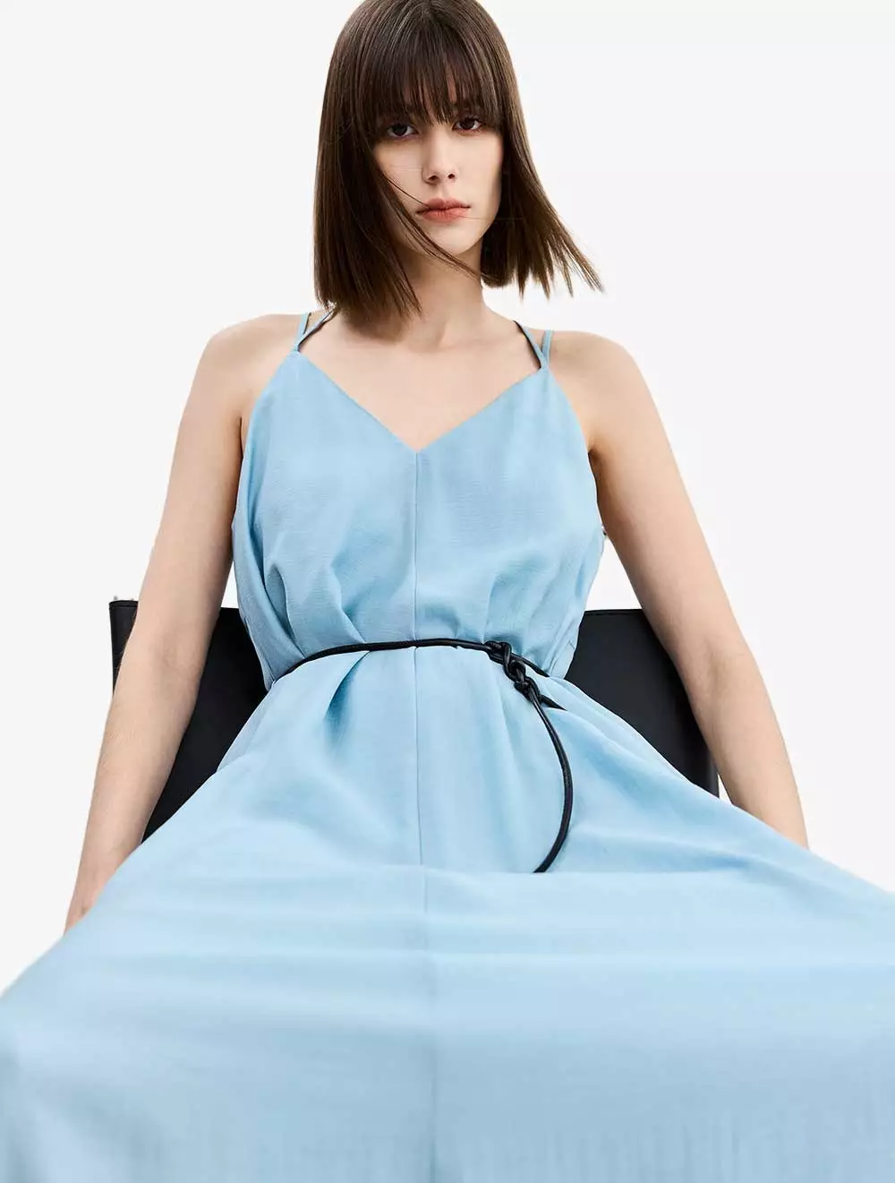 LILY Fashion Gradually Dyed Printed Half Length Skirt - Blue