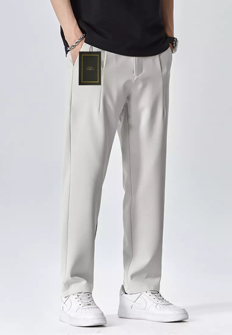 Elastic Waistline Straight Suit Pants AY-L9821