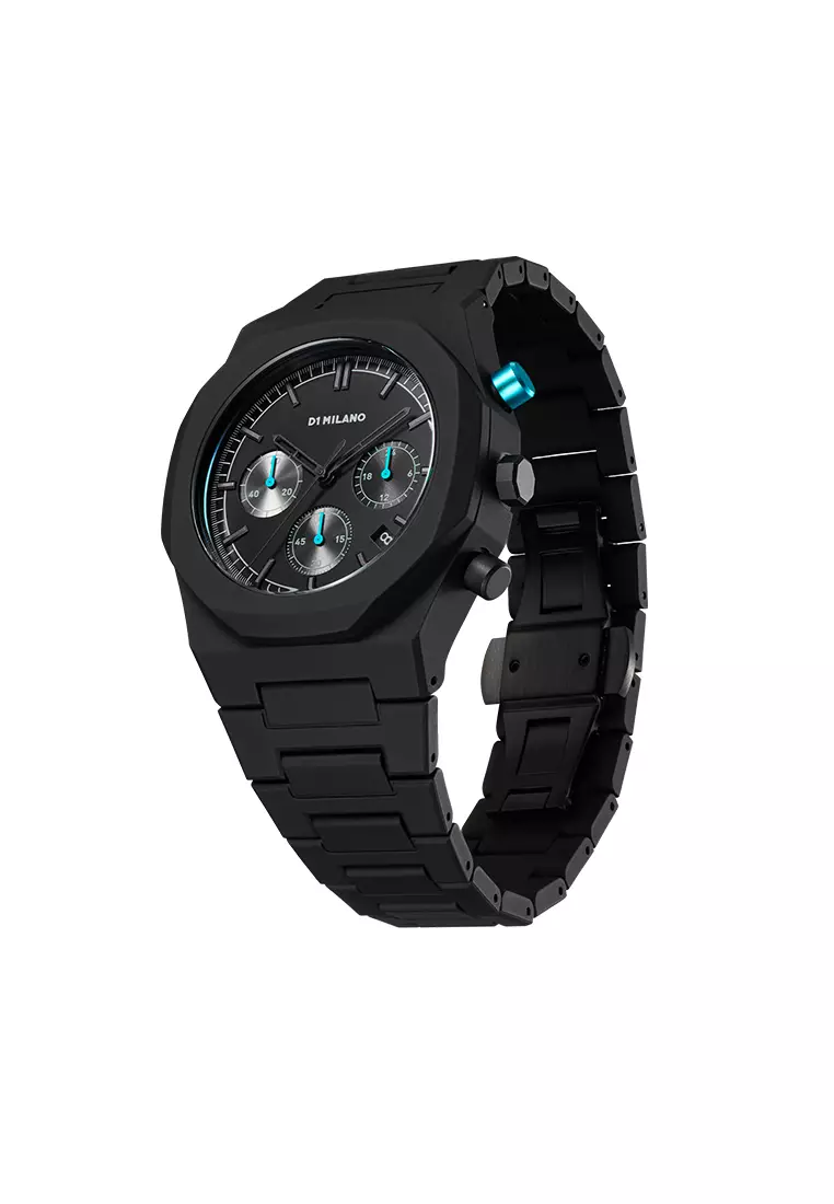 Charcoal Black Polychrono Bracelet Watch, 40.5mm