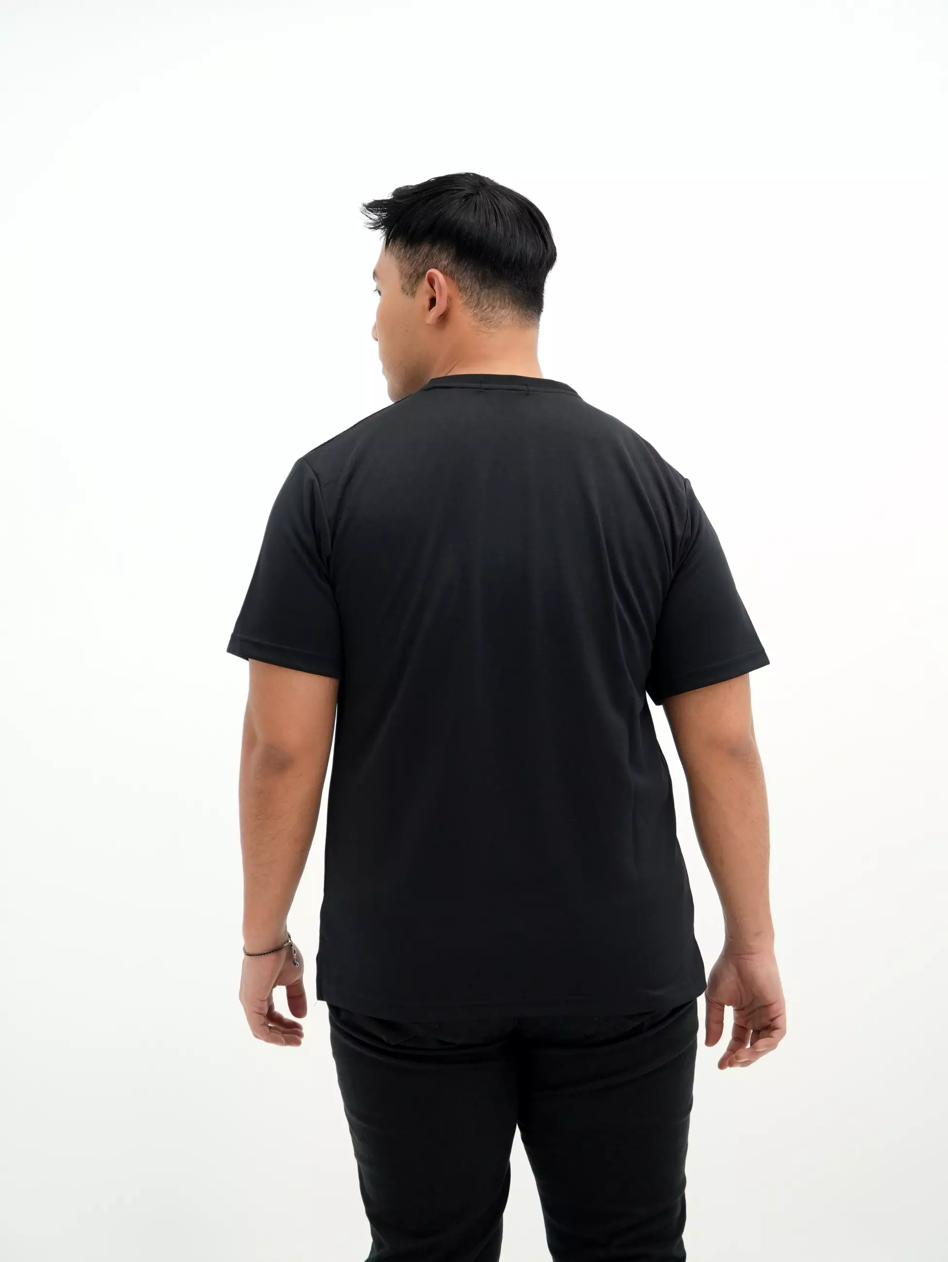 T-Shirt Scuba Hitam Kantong 3454