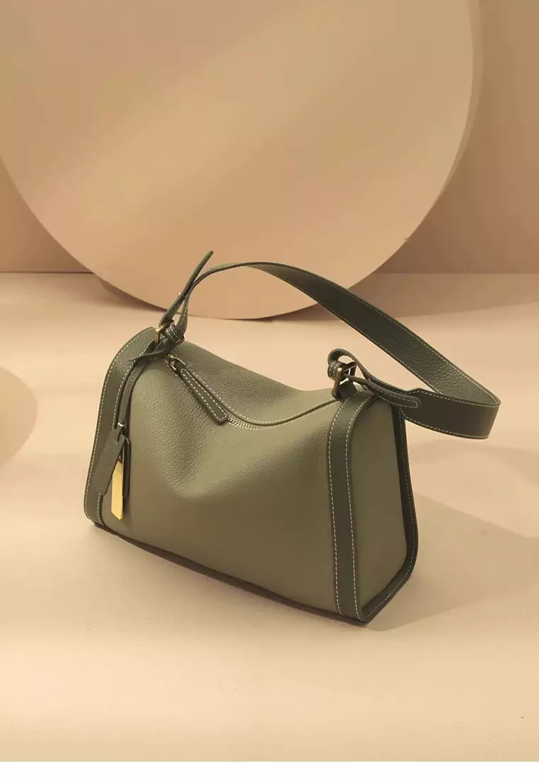 Women's Leather Color Contrast Crossbody Bag
