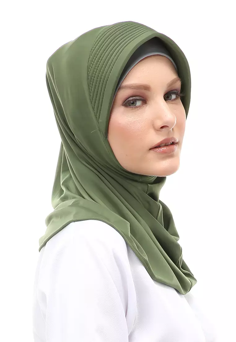 Layla Hijab Sport Instan Wanita Muslimah Relaxed Fit - Army