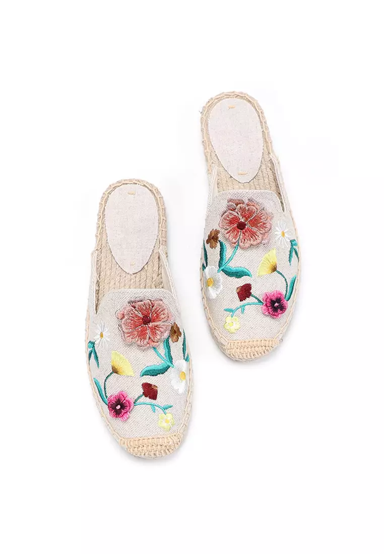 Embroidery Linen Espadrilles HB005