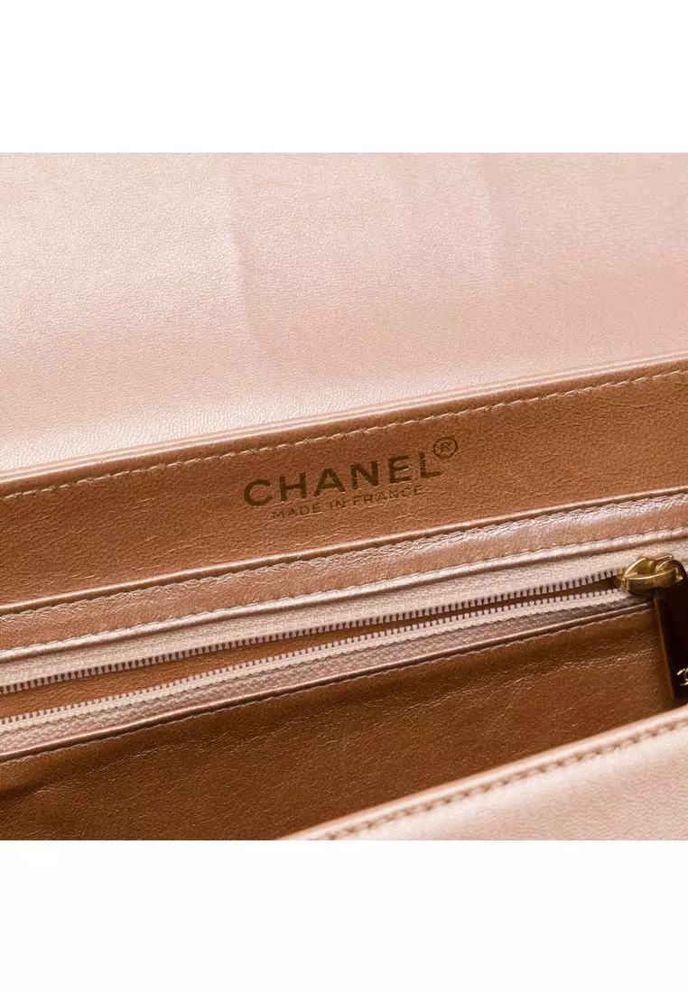 Pre-Loved Chanel Lambskin Chocolate Bar Accordion Mademoiselle Turnlock Flap