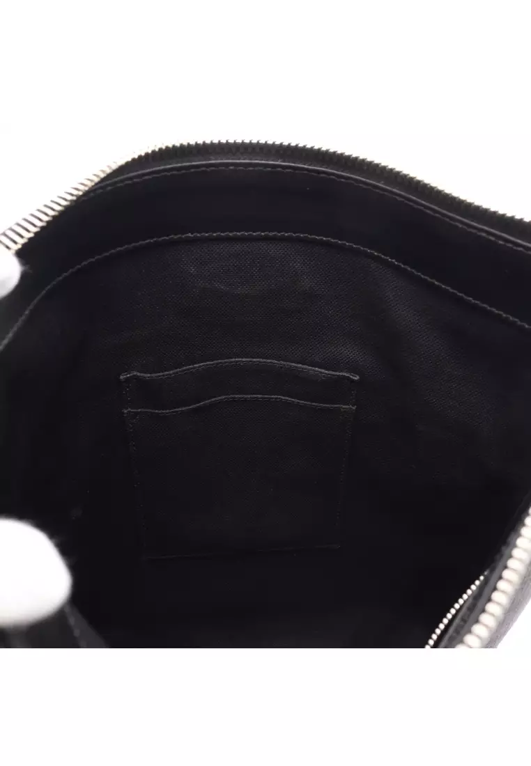 Pre-loved GUCCI GG Supreme tiger Messenger bag sherry line Shoulder bag PVC leather black multicolor