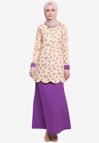 Scallop Modern Kurung from Azka Collection in Multi