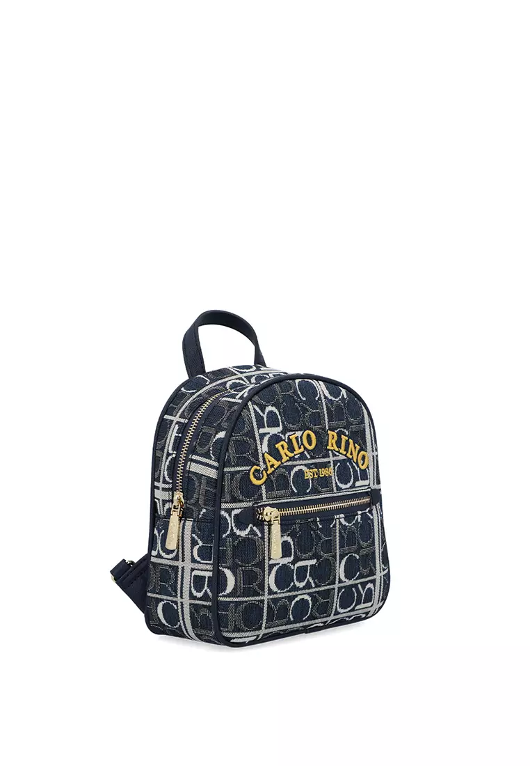 Buy Carlo Rino Dark Blue Carlo GEO Jacquard Backpack Online | ZALORA ...