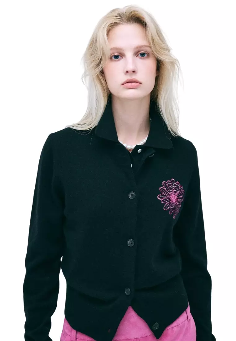 Jual MARDI MERCREDI Raccoon Blended Cardigan Round Neck