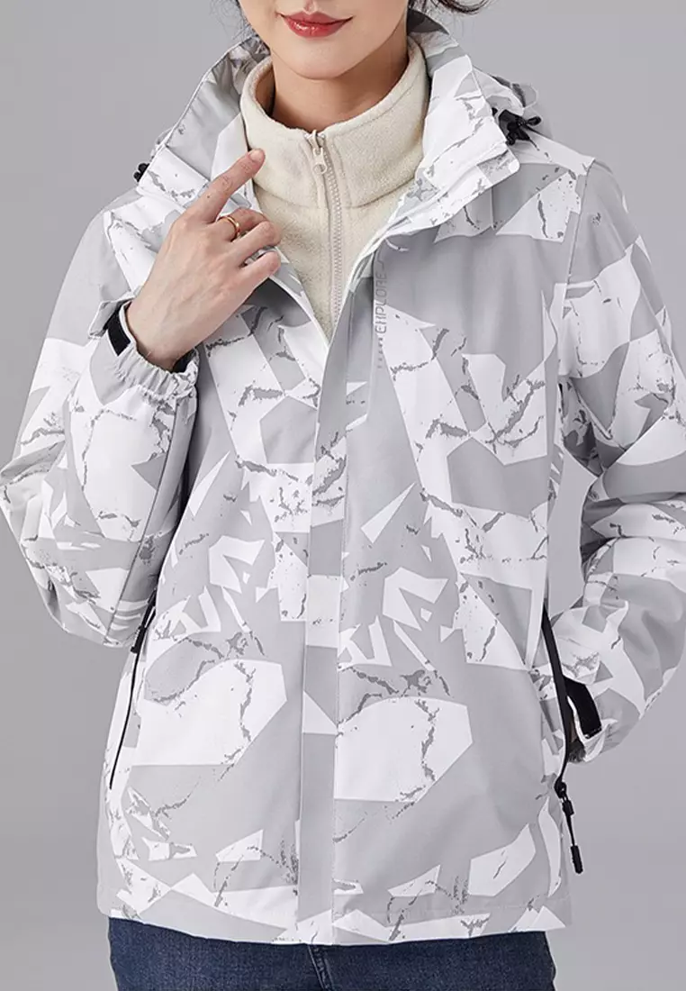 Grey camouflage clearance jacket womens