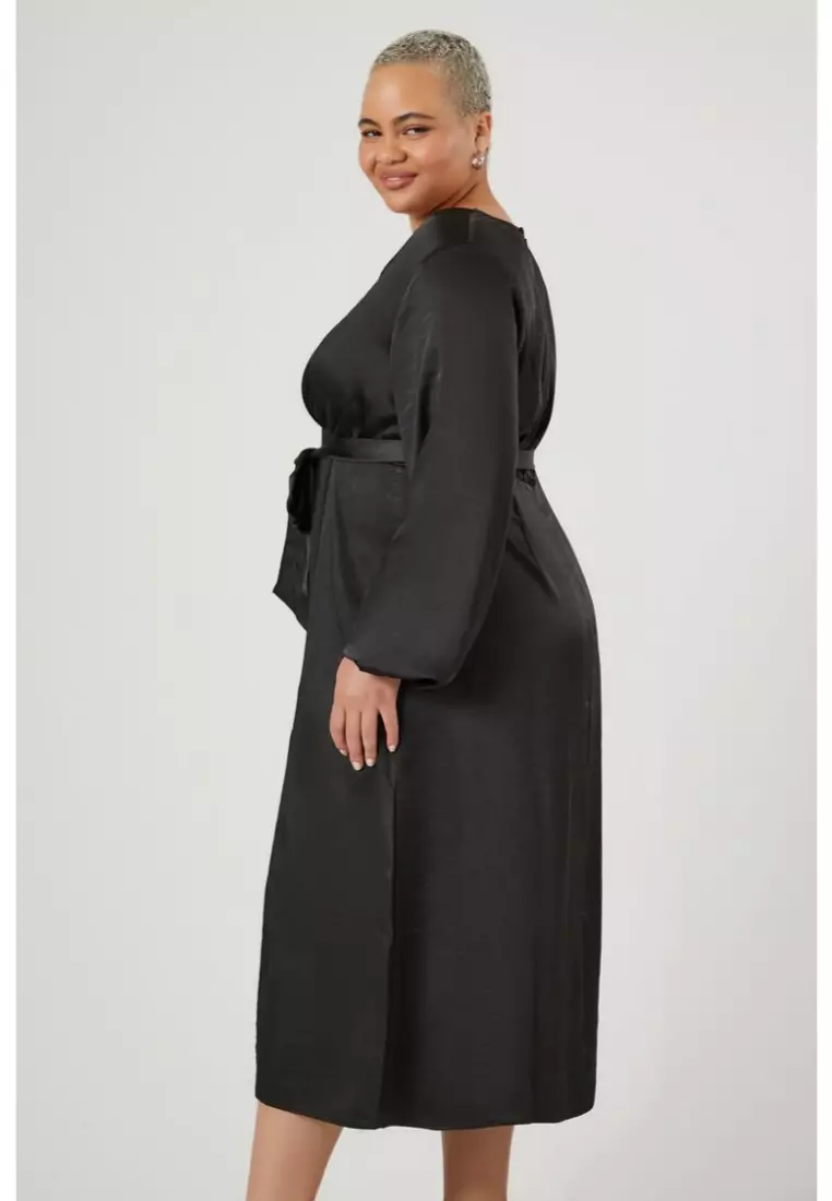 Satin surplice maxi dress discount