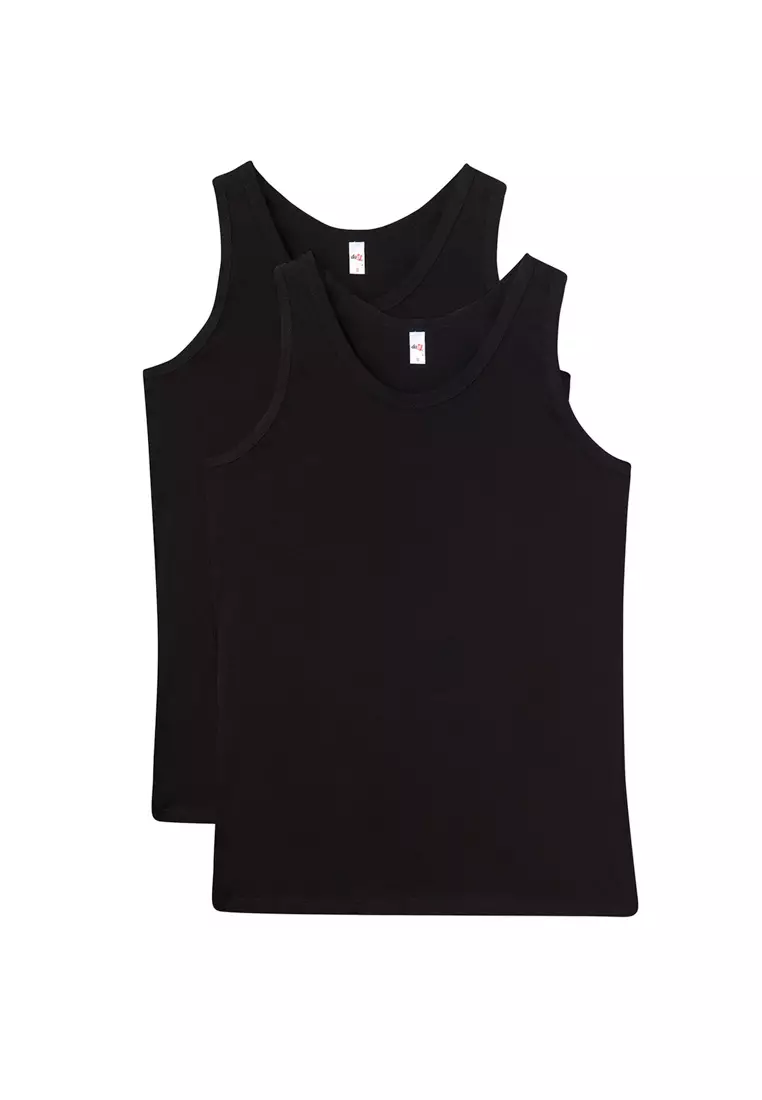 Buy DAGİ Black Tanktop, U-Neck, Regular Fit, Sleeveless Underwear for Men  in Black 2024 Online