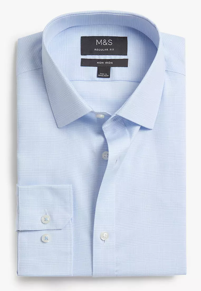 Regular Fit Non Iron Pure Cotton Check Shirt