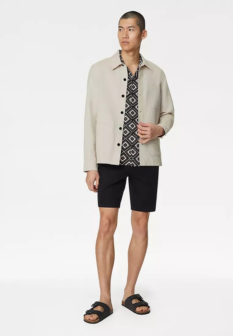 Easy Iron Linen Blend Overshirt