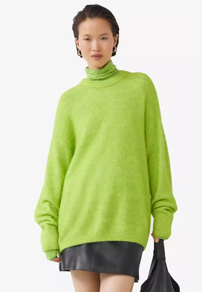 Lime green oversized sweater outlet