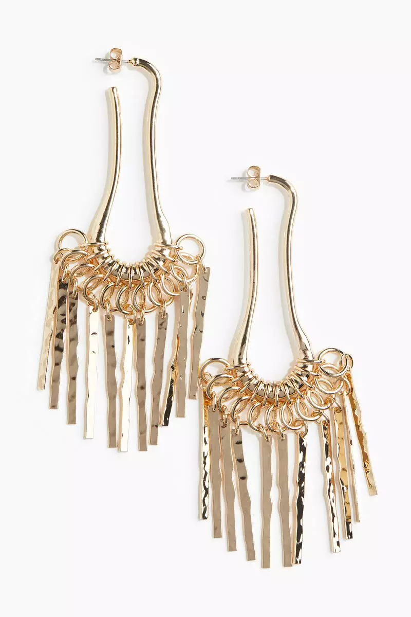 Fringed dangle earrings